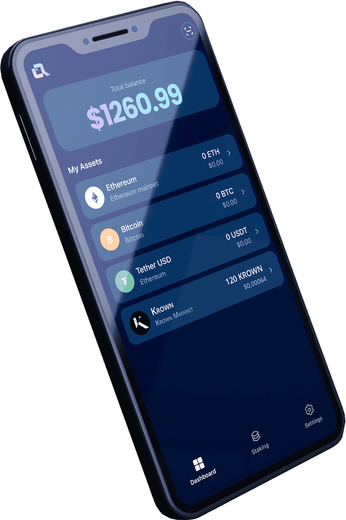 Official Krown wallet product screen