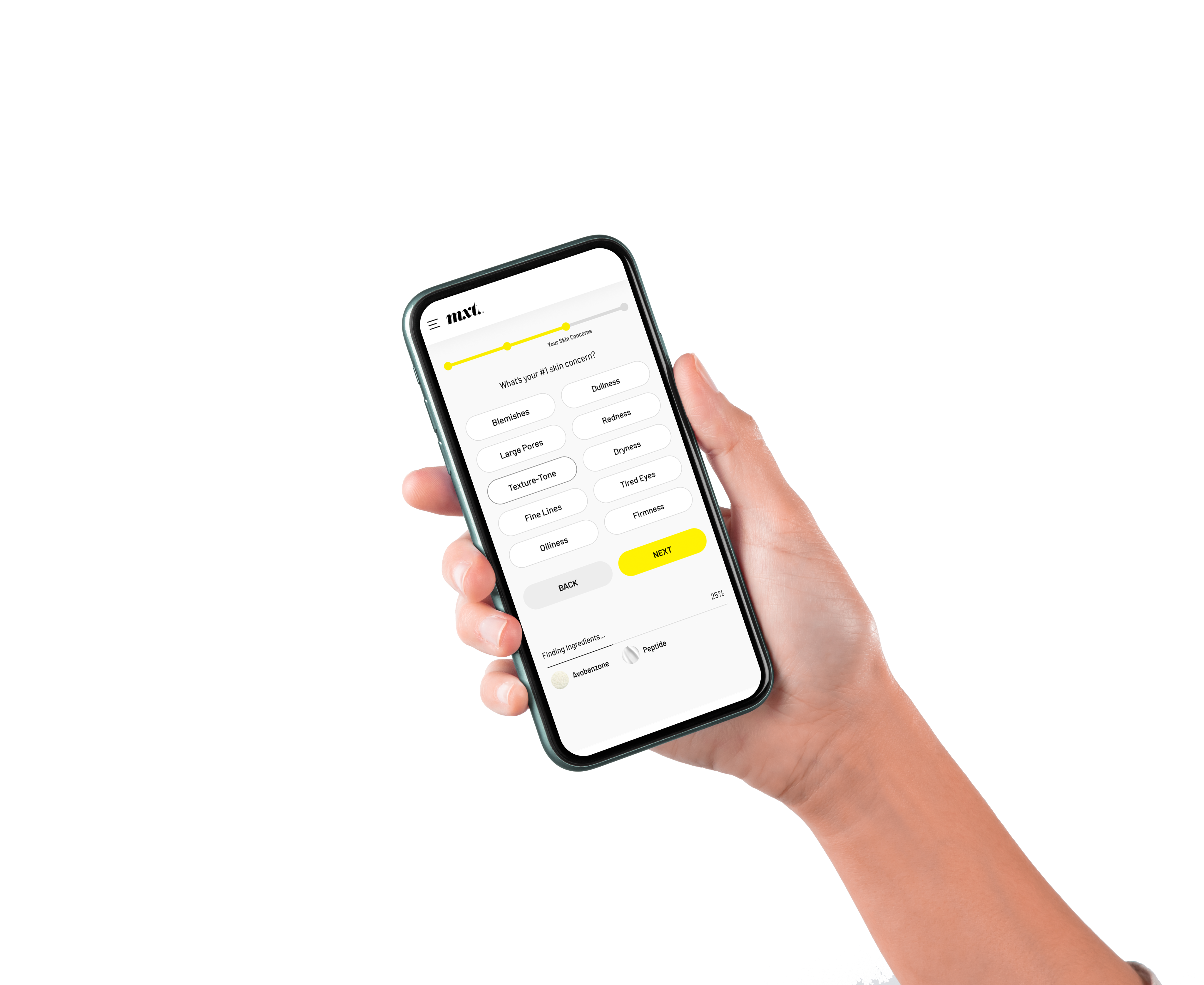 Official MXT personalized skincare quiz product visual